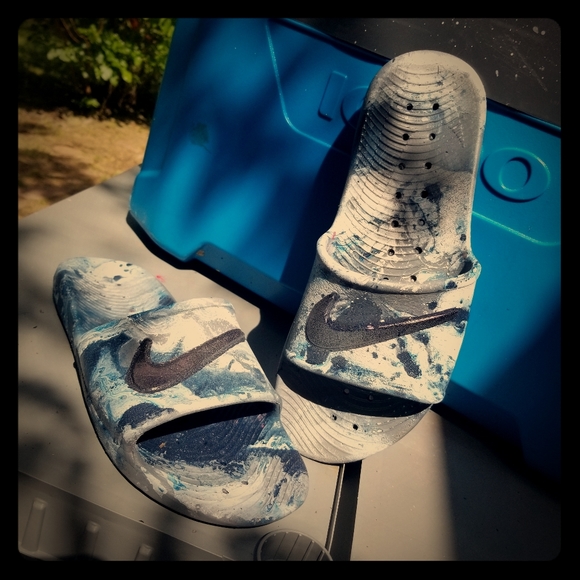 Nike Other - HYDRO "DRIPPED" NIKE SLIDES